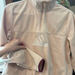 adidas Pale Pink Quarter Zip Fleece Jacket